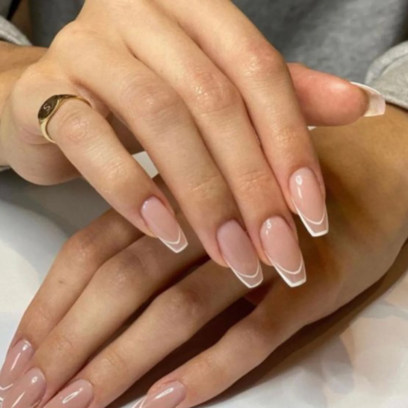 white nails with design