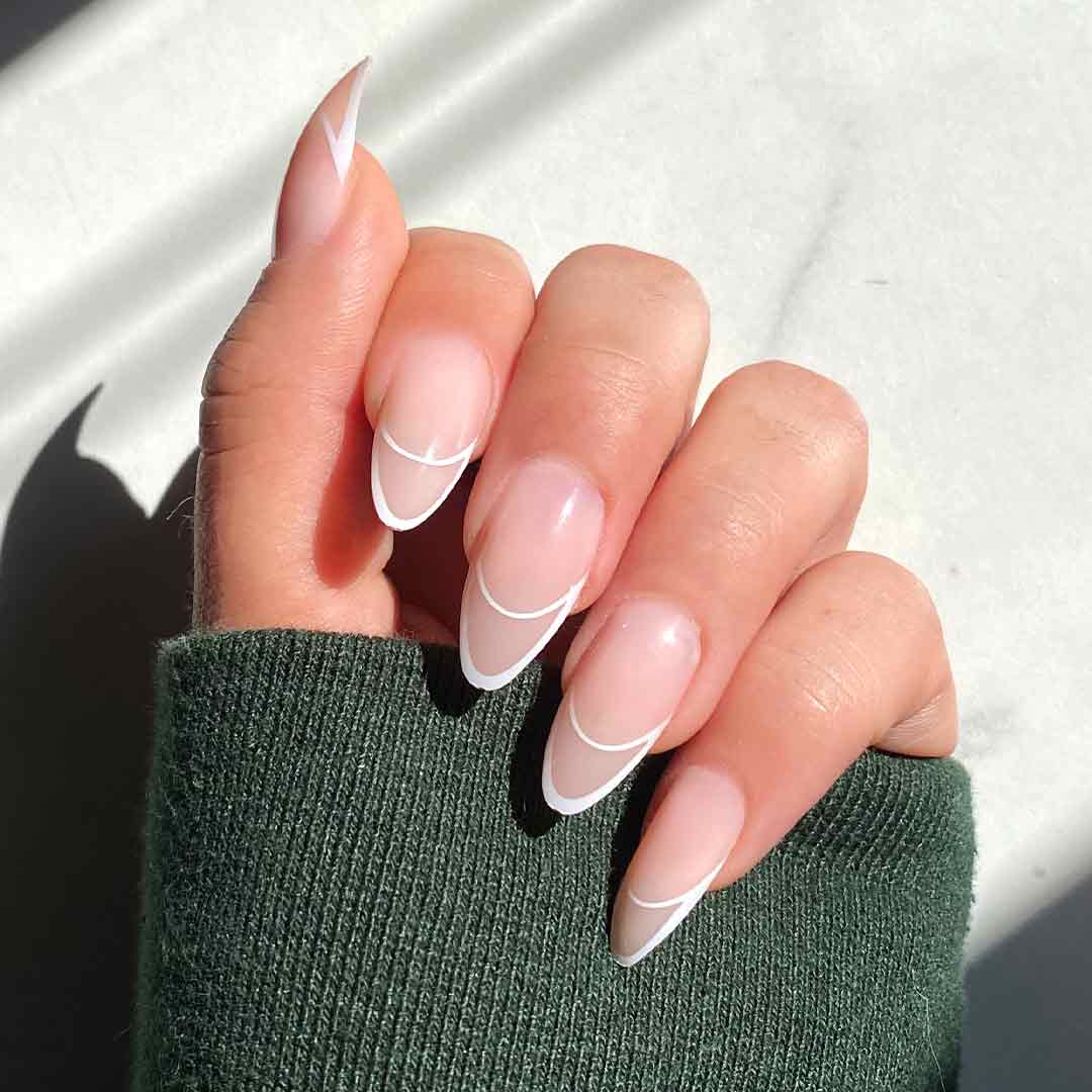 french tip almond nails