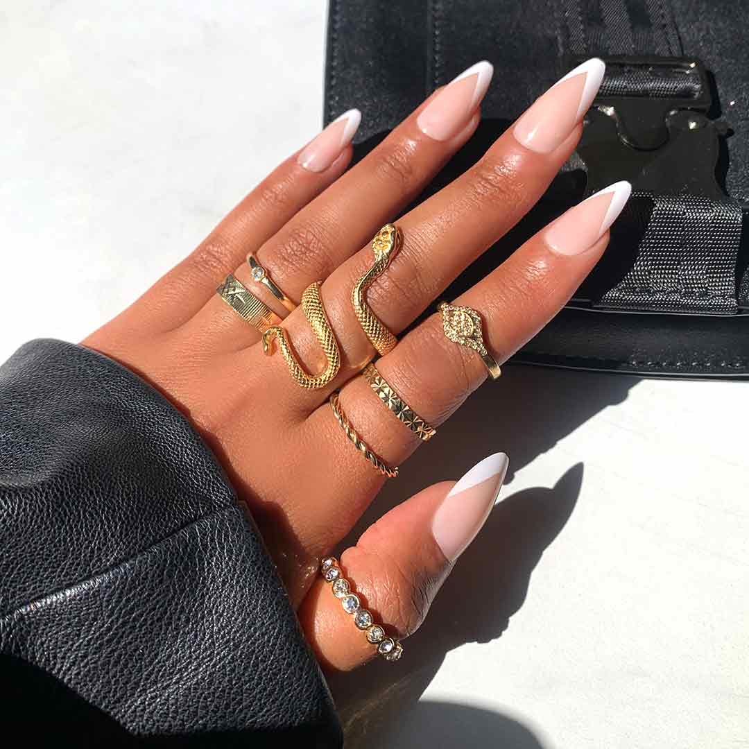 french tip almond nails