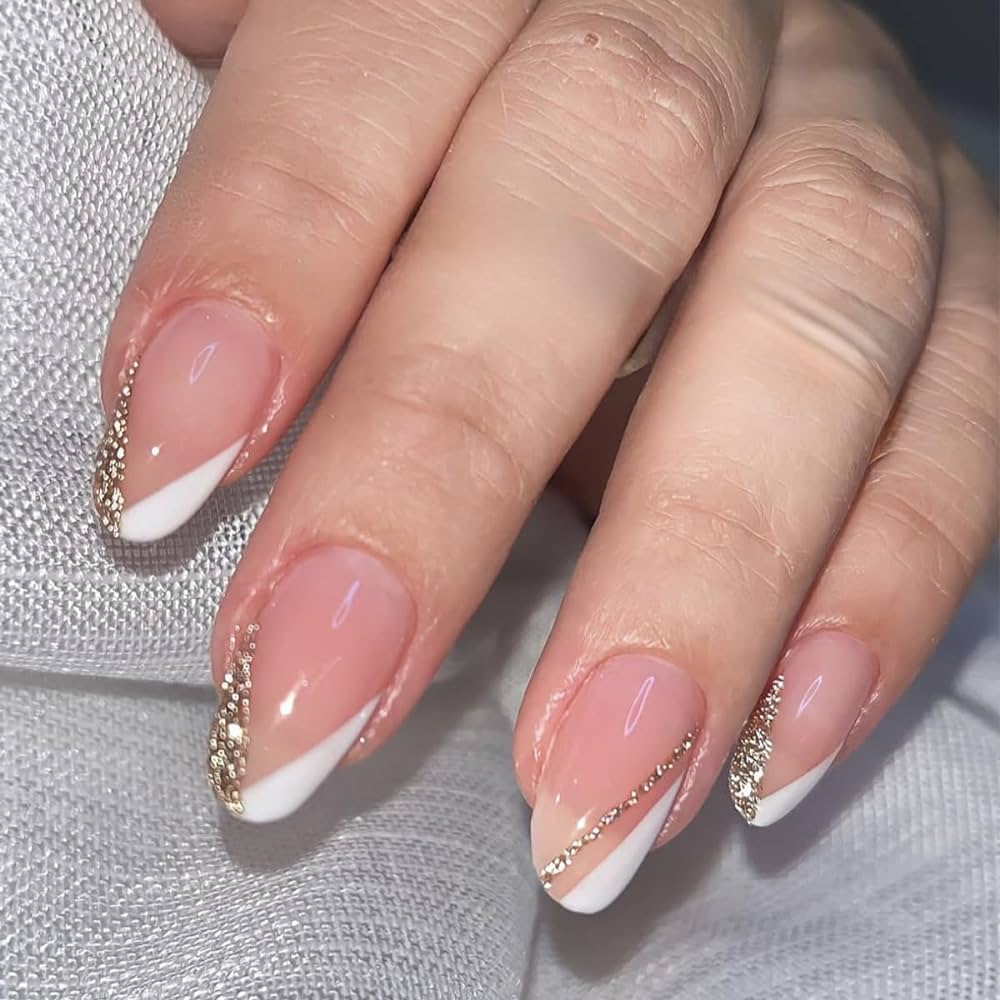  Glitter French Tip Nails