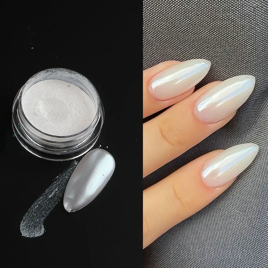 Pearl Chrome Nails