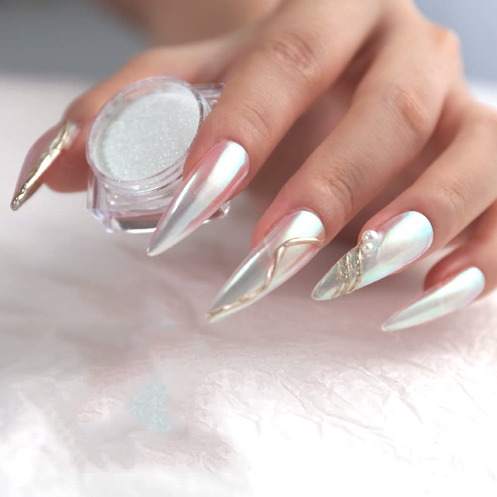 Pearl Chrome Nails