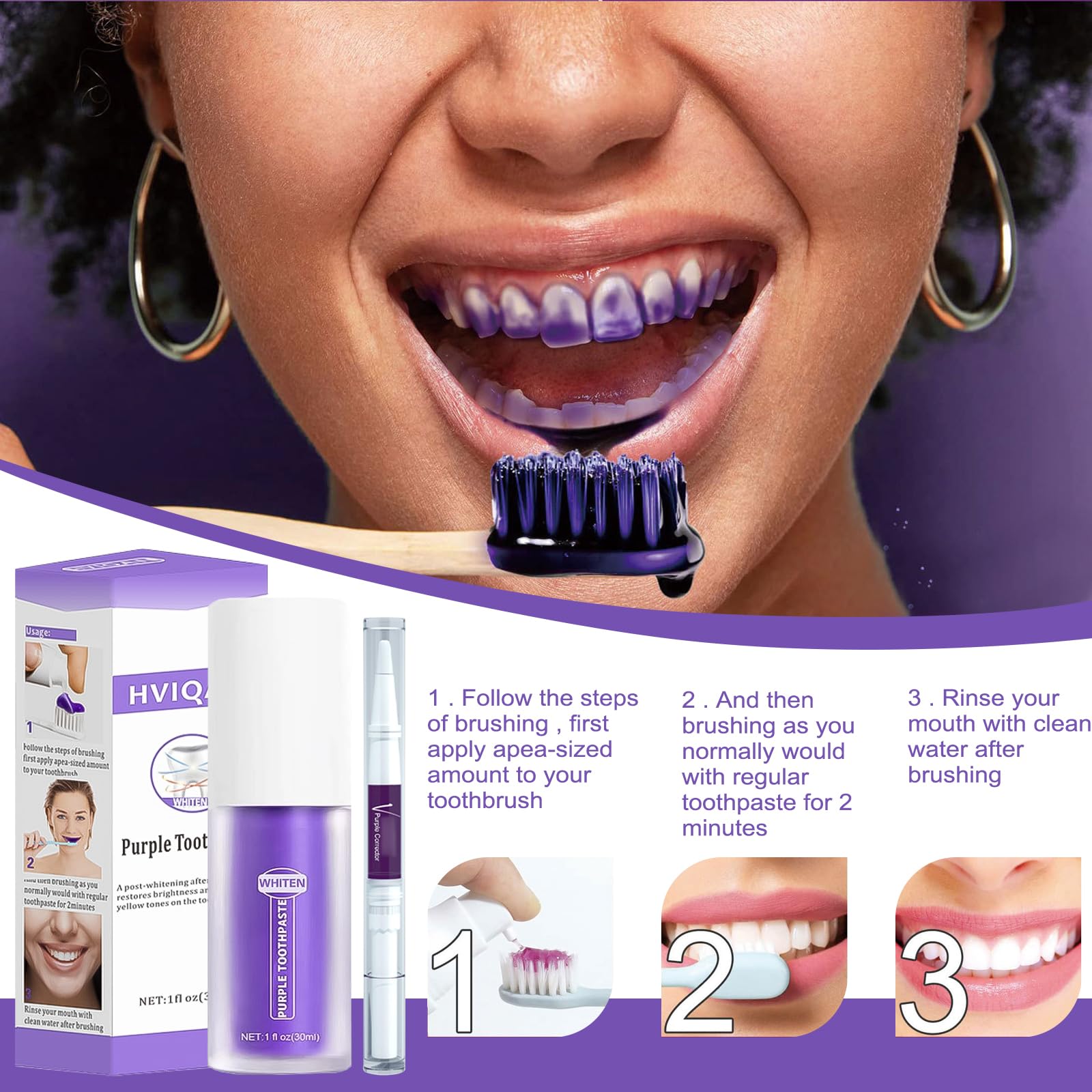 purple whitening toothpaste