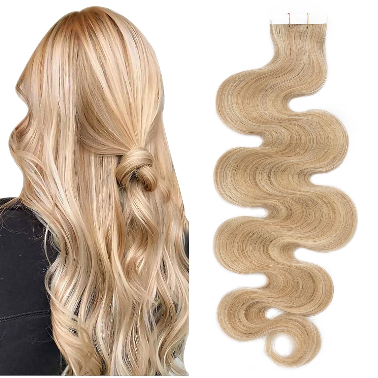 wavy tape in hair extensions
