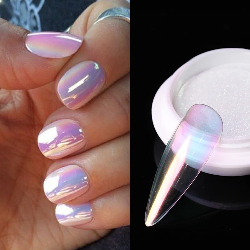 chrome pearl nails