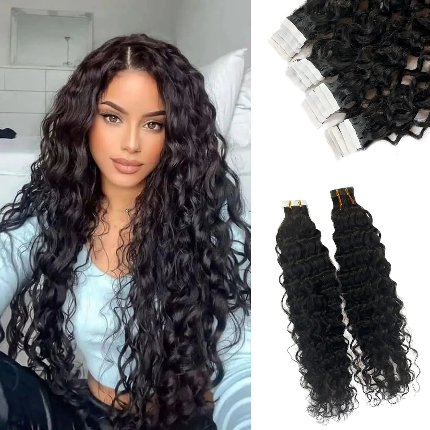 human hair extensions tape in