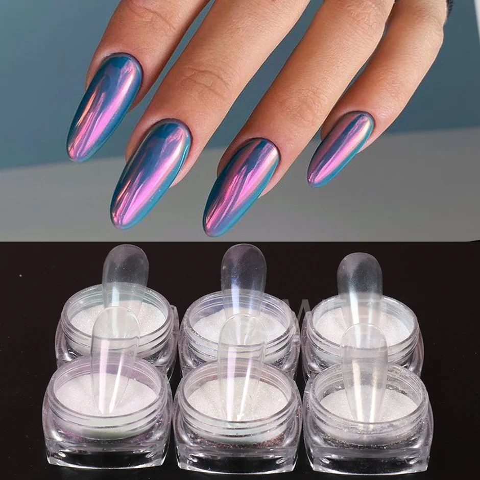 chrome pearl nails