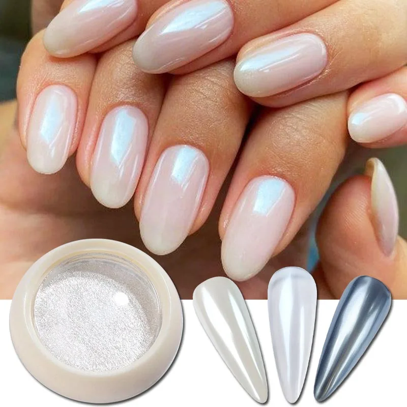 chrome pearl nails